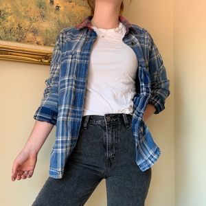 blue and red flannel